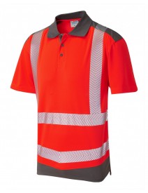 Leo Peppercombe Coolviz Plus Polo Shirt Red/Grey